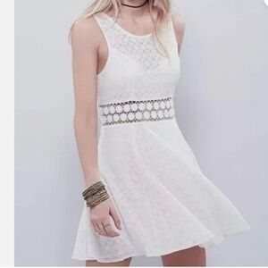 Free People Lace White Ivory Mini Dress Daisy Size 4